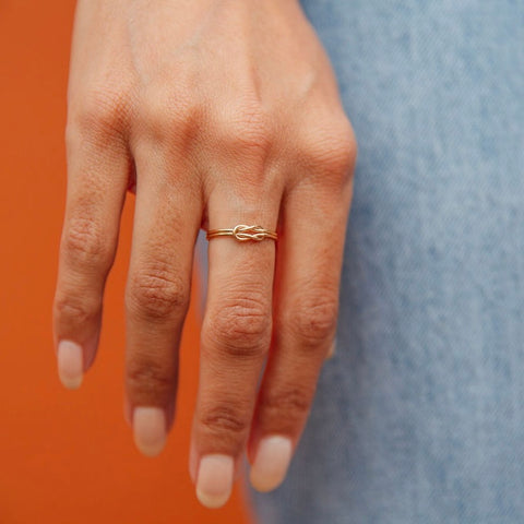Delicate and Intricate 14kt Gold Filled Knot Ring for Special Bonds