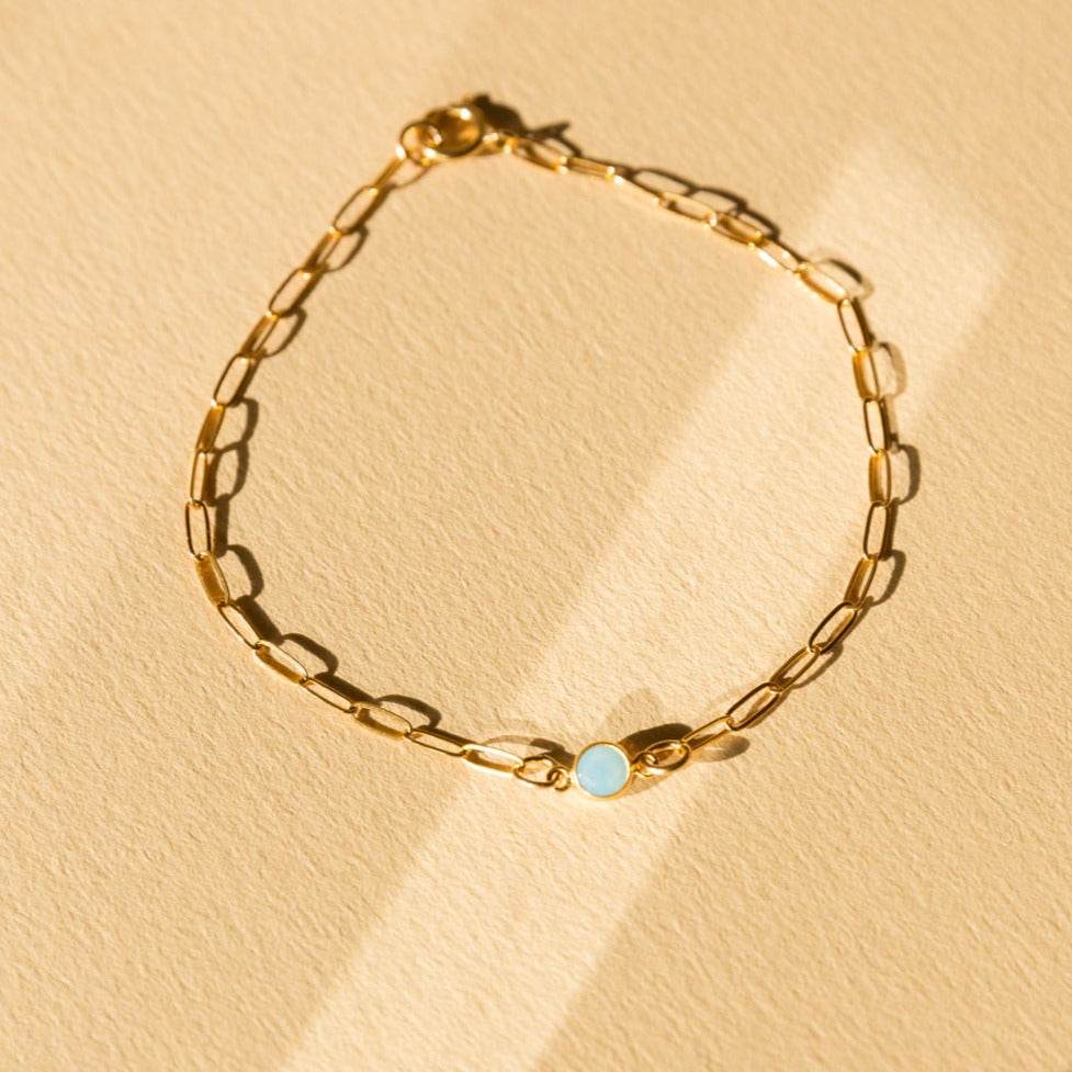 Blue Opalite Bracelet with 14kt Gold Filled Chain at Covet Palm Springs