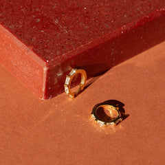 Crystal Baguette Huggers with Swarovski Accents and Gold Overlay