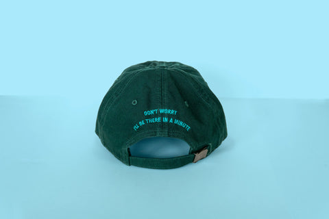 Adjustable baseball cap with embroidered Out of Breath Hiking Society design
