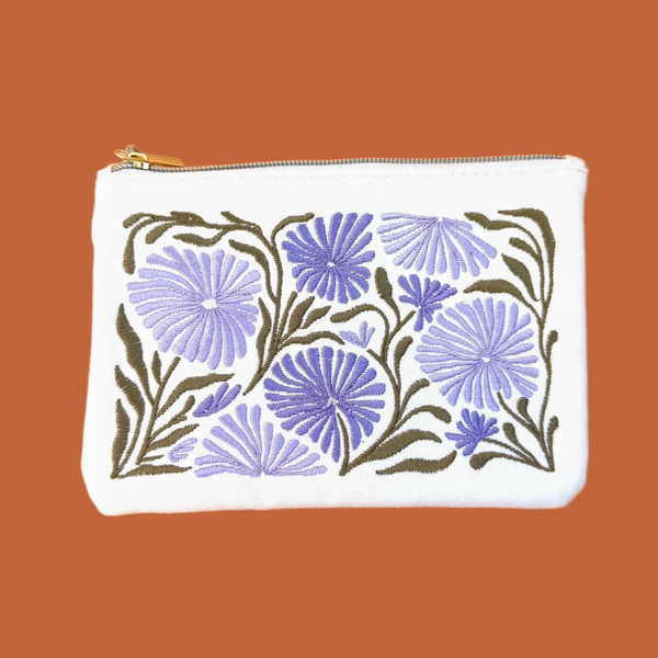 Embroidered Allium Pouch