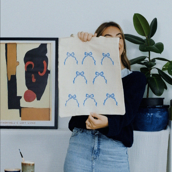 Block Printing Kit - Bow Print Tote Bag