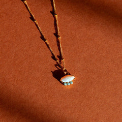 Handcrafted Opal and Turquoise Necklace with 14kt Gold Filled Chain