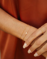 Heart Chain Bracelet with Crystal Detail and 14kt Gold Filled Chain