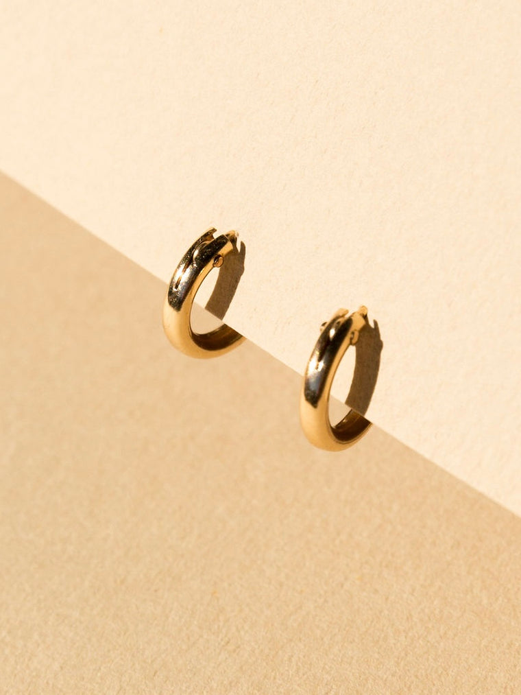 Lightweight and chic 14kt gold filled tube hoop earrings for everyday wear