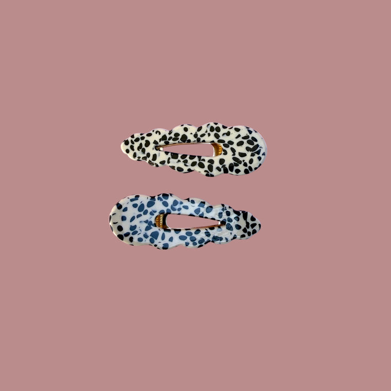 Speckled Scallop Hair Clips