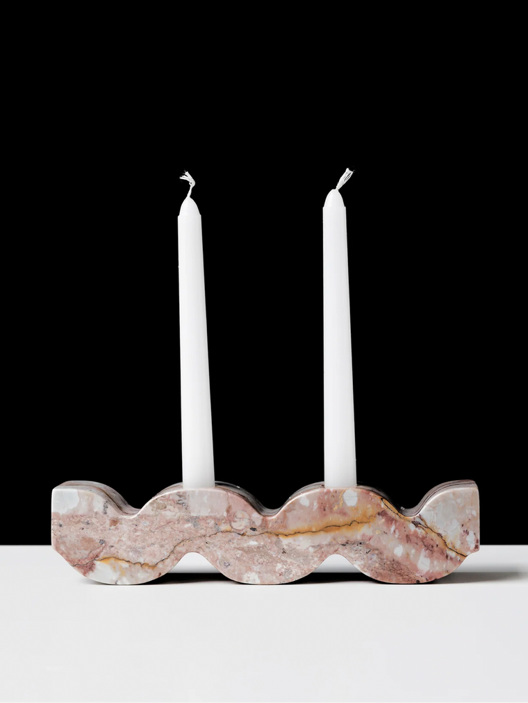 Wavy Gemstone Candelabra