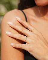 4kt Gold Filled Ring Featuring Three Shimmering Crystals
