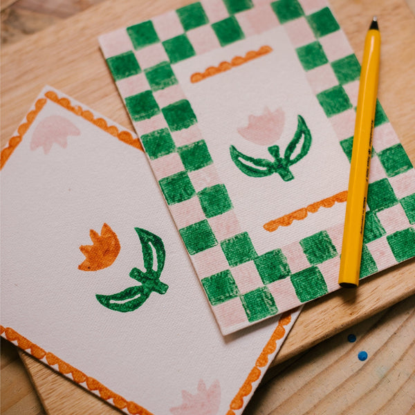 Block Printing Kit - Tulip Stationery Set