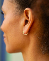 Edgy Spike Crystal Huggers with 14kt Gold Overlay for a Bold Look