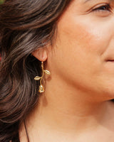 Graceful Rose Charm Earrings with 14kt Gold Filled Earwires