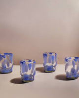 S/4 Marta Stackable Glass Blue & Clear