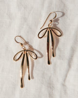 Handcrafted Draped Ribbon Earrings with 14kt Gold Overlay