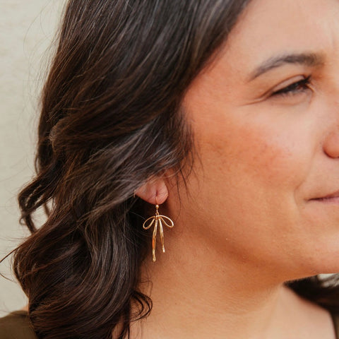 Charming Draped Ribbon Earrings with 14kt Gold Filled Earwires