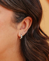 Monochrome Checkered Huggers with 14kt Gold Overlay Detail