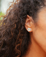 Nature-Inspired Plumeria Stud Earrings for Classic Style Elegance