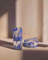 S/4 Marta Stackable Glass Blue & Clear
