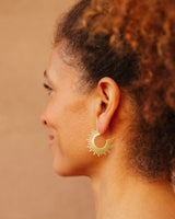 Celestial Charm Sophia Sunburst Earrings in Gold Overlay