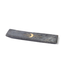 Indukala Moon Phase Incense Holder - Black Carved Marble
