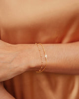 Delicate Handmade Satellite Chain Bracelet in Gold-Filled Design