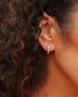 Crystal Baguette Huggie Earrings in 14kt Gold