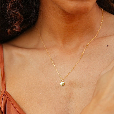Celestial Tiny Zodiac Necklace on a 14kt Gold Filled Chain