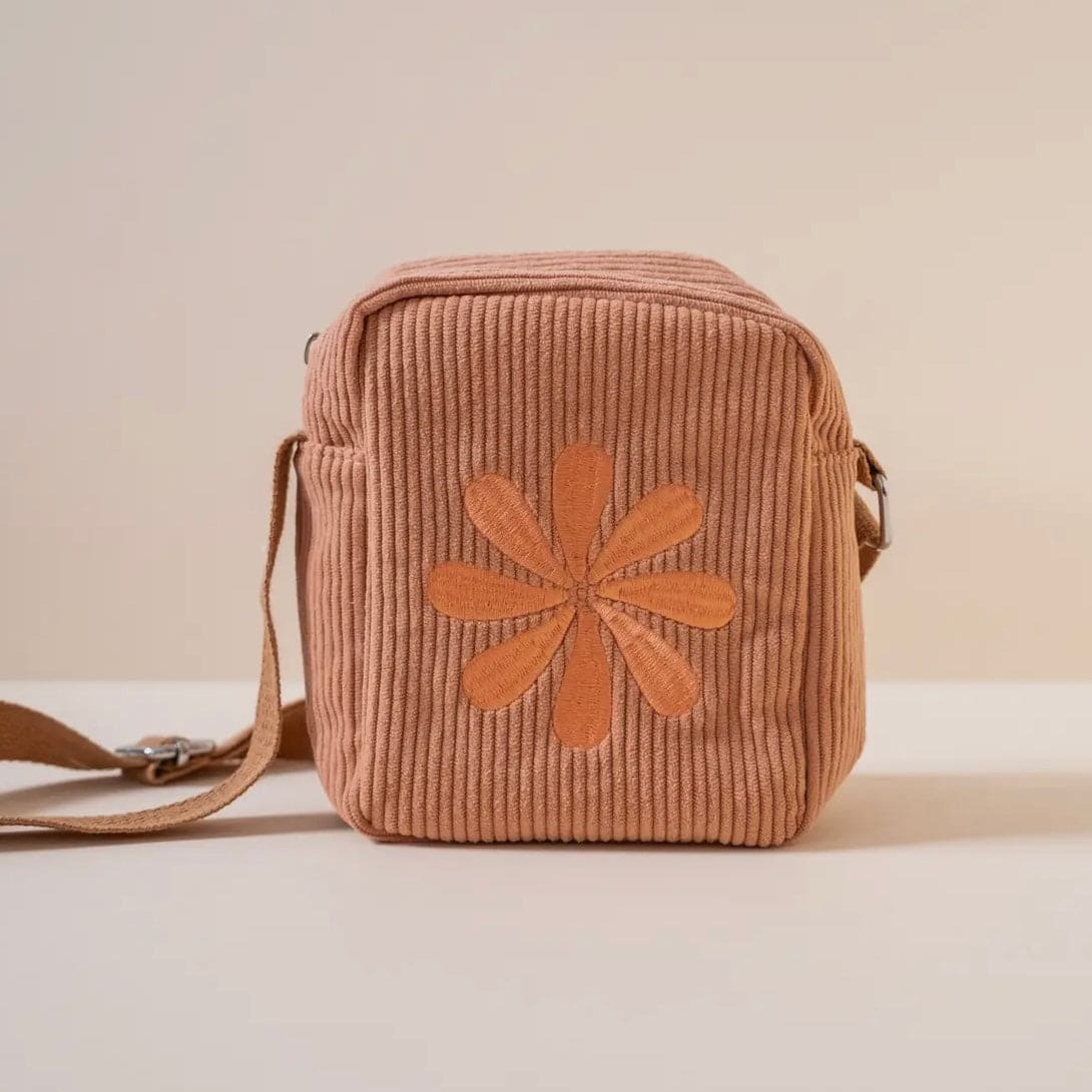 Corduroy Crossbody Flower