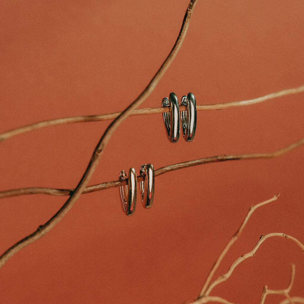 Pinch Hoops Silver