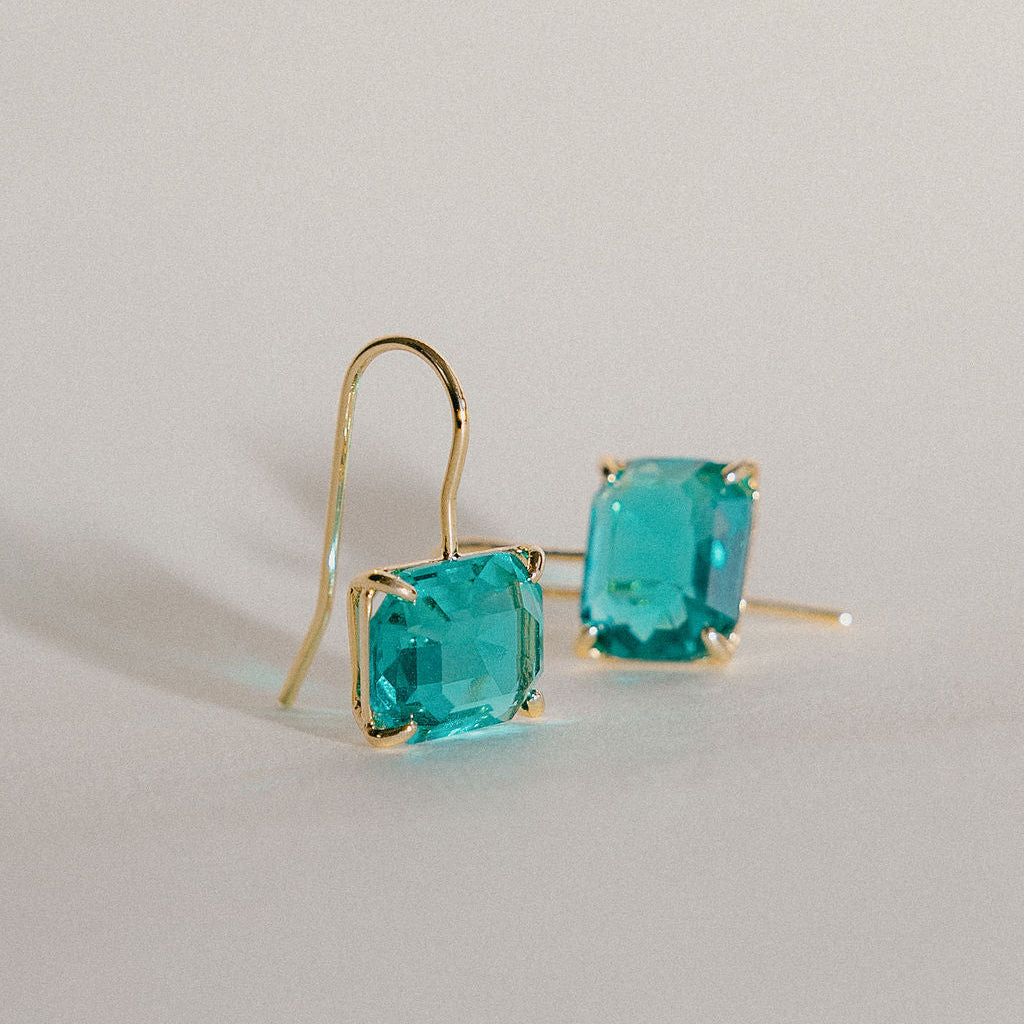 Horizon Drop Earrings-Emerald