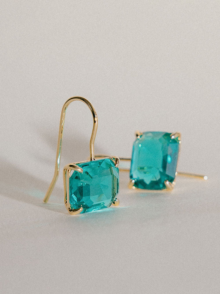 Horizon Drop Earrings-Emerald