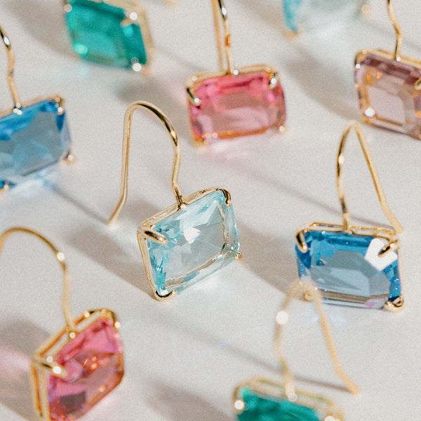 Horizon Drop Earrings-Emerald