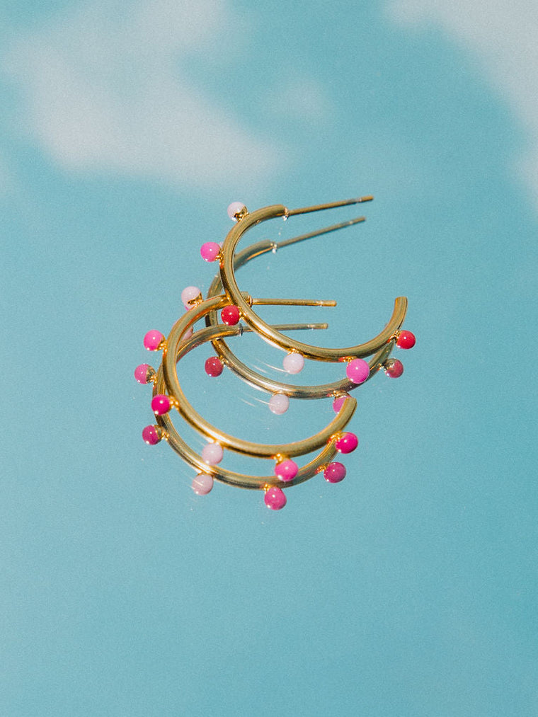 Pompones Hoops Pink