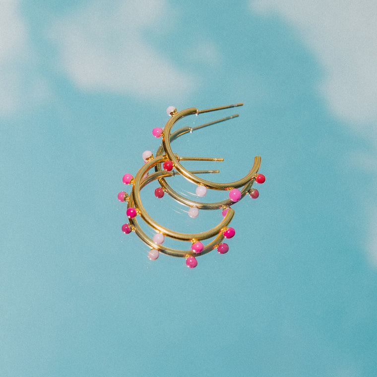 Pompones Hoops Pink