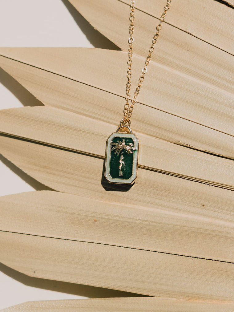 Retro Palm Tree Necklace