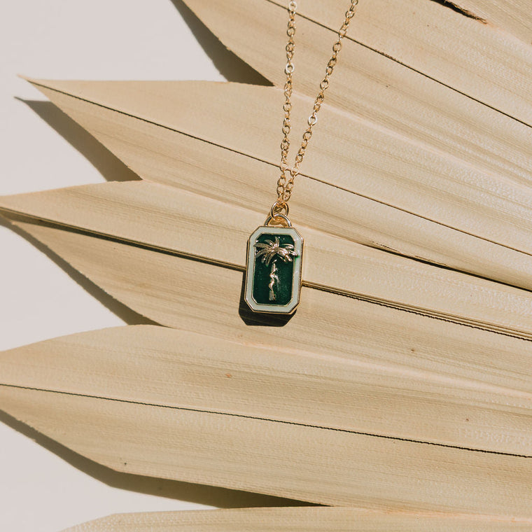 Retro Palm Tree Necklace