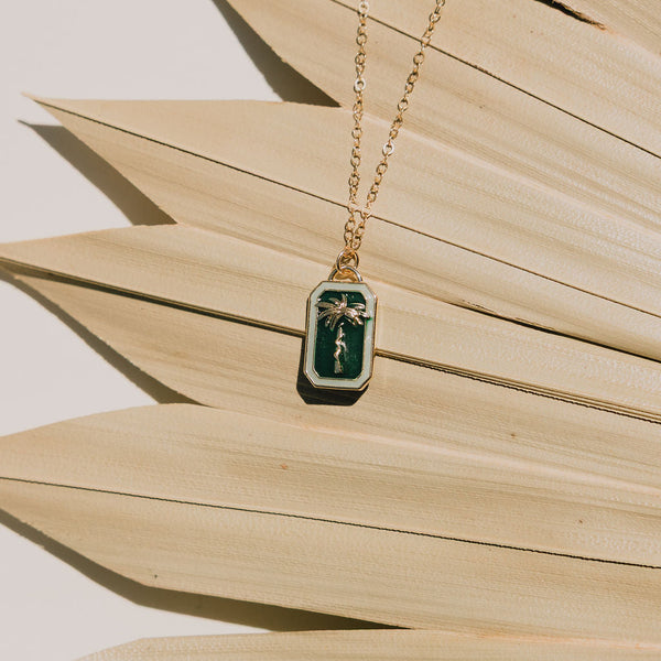 Retro Palm Tree Necklace