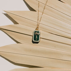 Retro Palm Tree Necklace