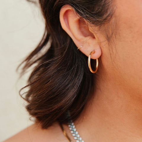 Gold Featherweight Hoops