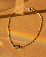 Crystal Heart Chain Bracelet with 14kt Gold Filled Chain