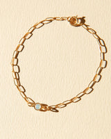 White Opalite Crystal Bracelet with 14kt Gold Filled Chain