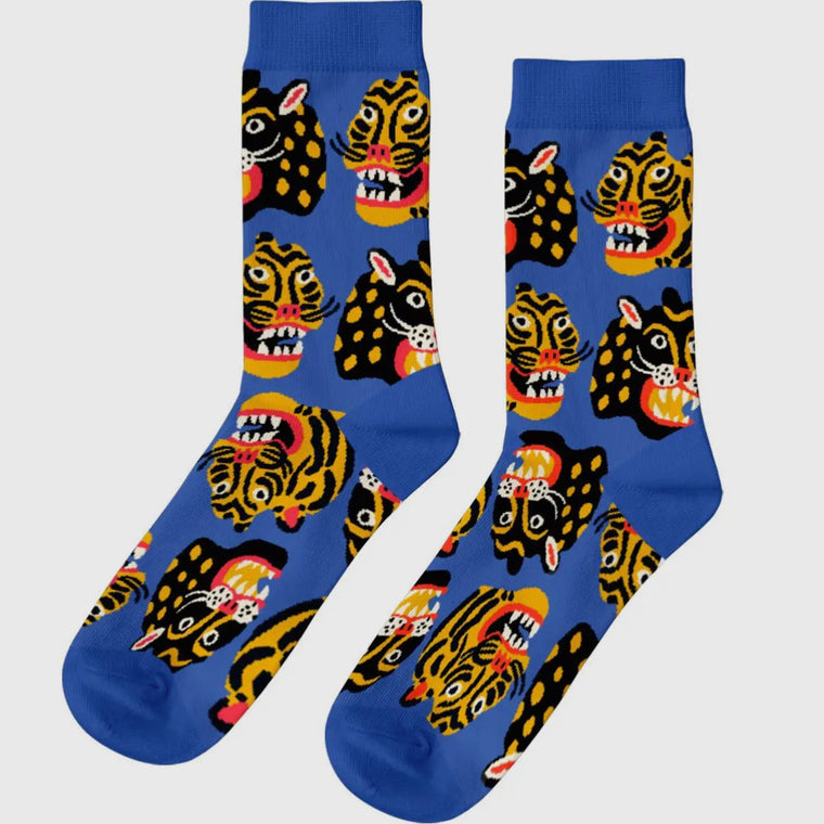 Blue Wild Cats Socks