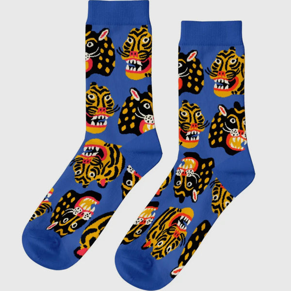 Blue Wild Cats Socks