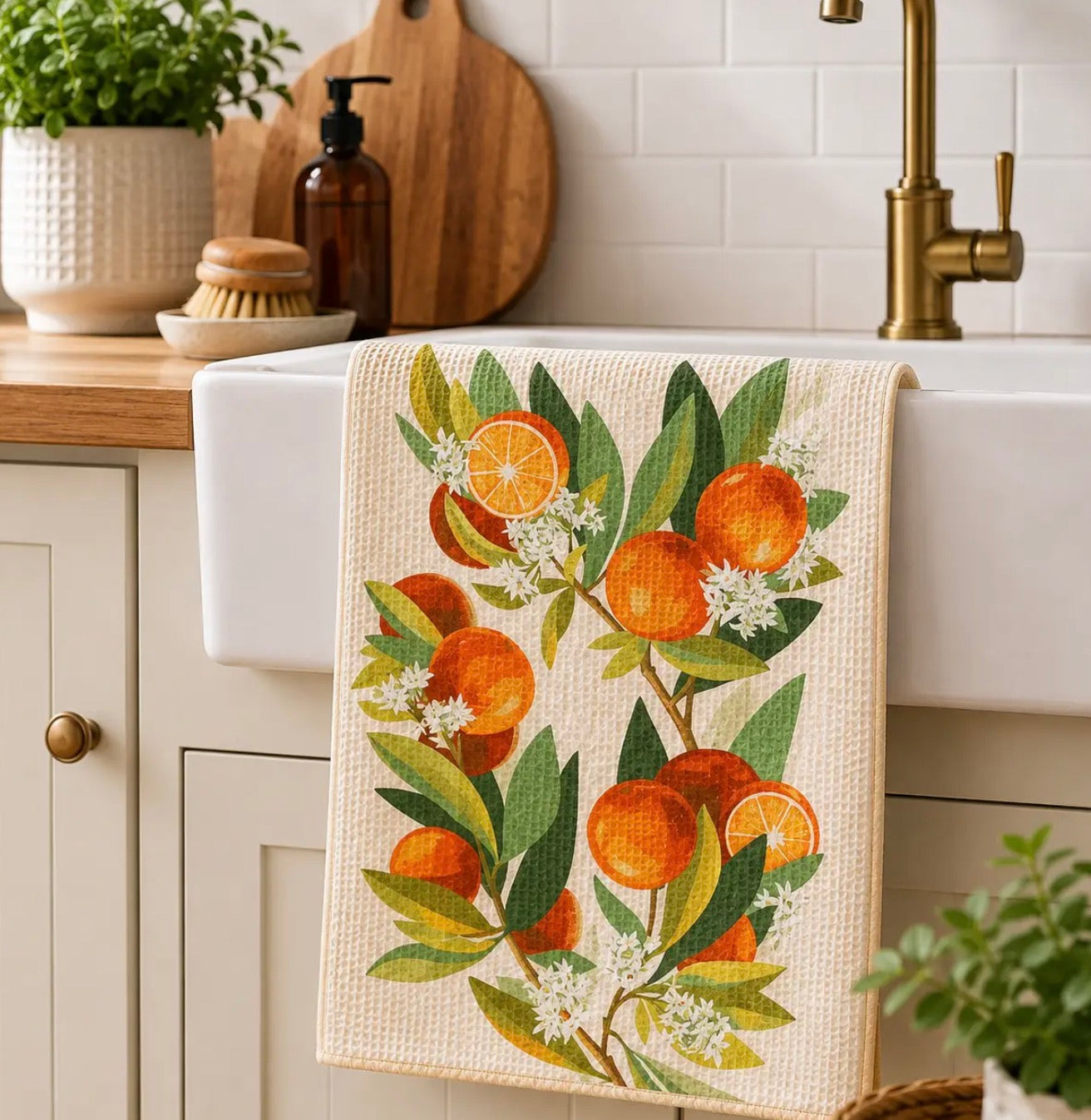 Orange Tea Towel