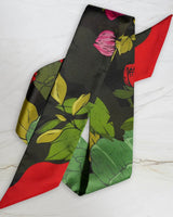 Skinny Silk Scarf Secret Peony Garden
