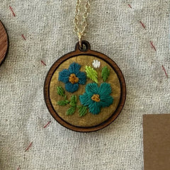 Flowers Embroidery Necklace