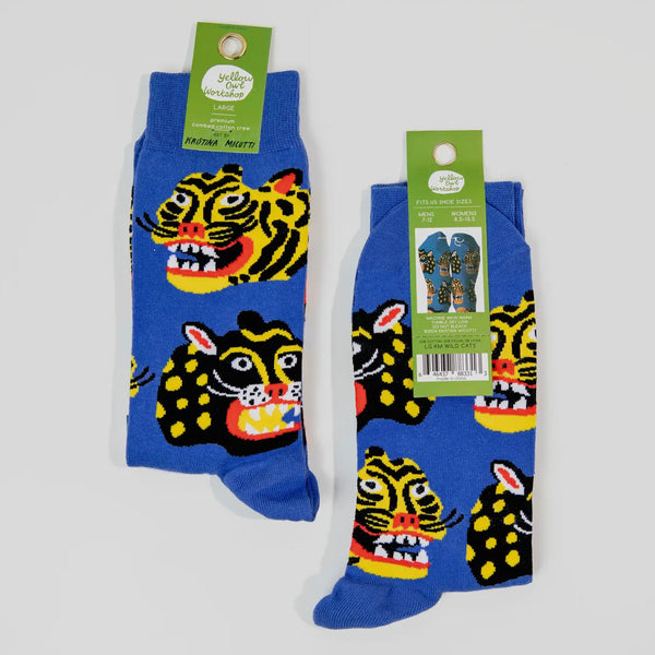Blue Wild Cats Socks