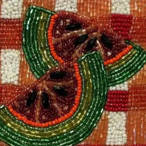 Watermelon Beaded Coin Purse