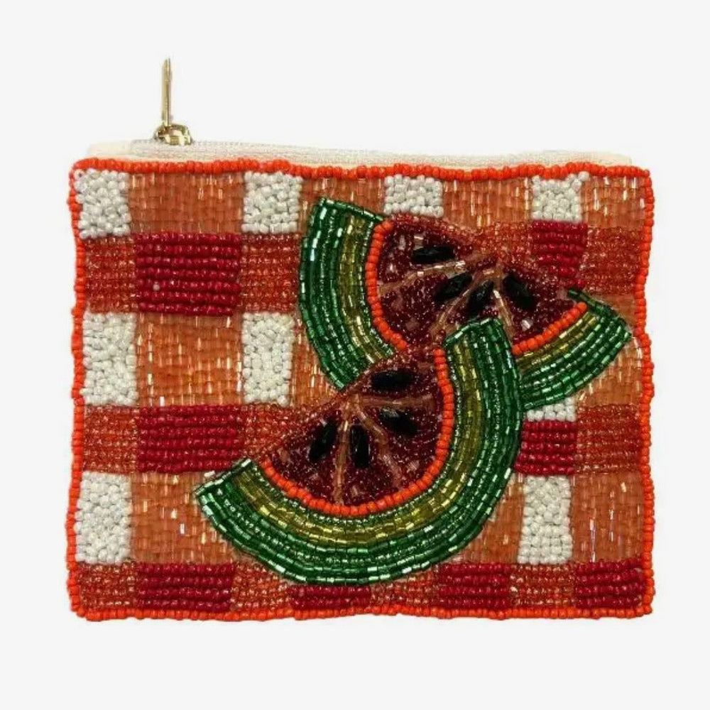Watermelon Beaded Coin Purse