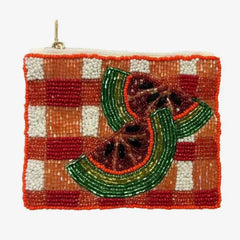 Watermelon Beaded Coin Purse