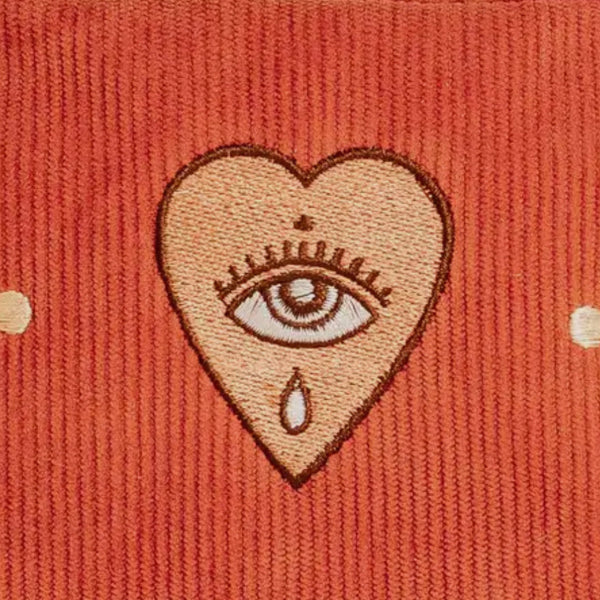 Heart Eye Corduroy Makeup Bag
